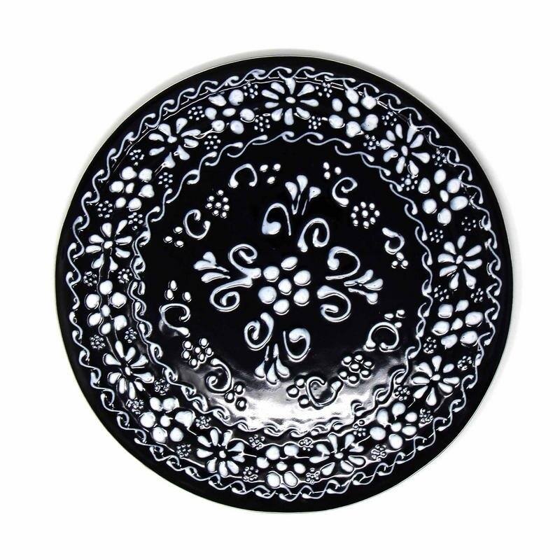 The Curated Nomad Somerset Ink-black Pottery Trivet Hot Plate Holder