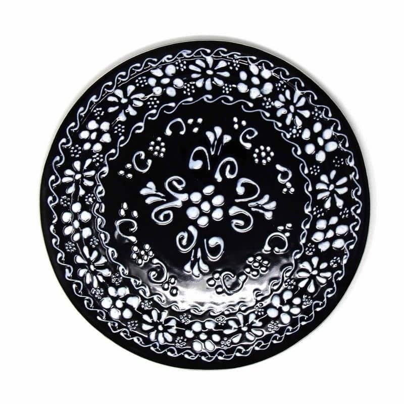 The Curated Nomad Somerset Ink-black Pottery Trivet Hot Plate Holder