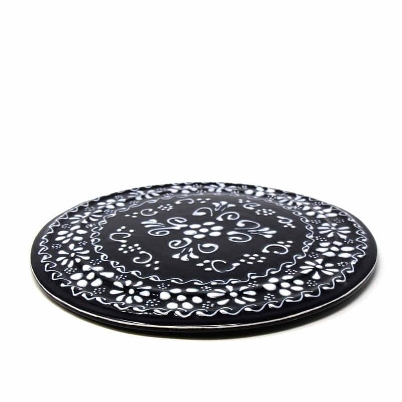 The Curated Nomad Somerset Ink-black Pottery Trivet Hot Plate Holder