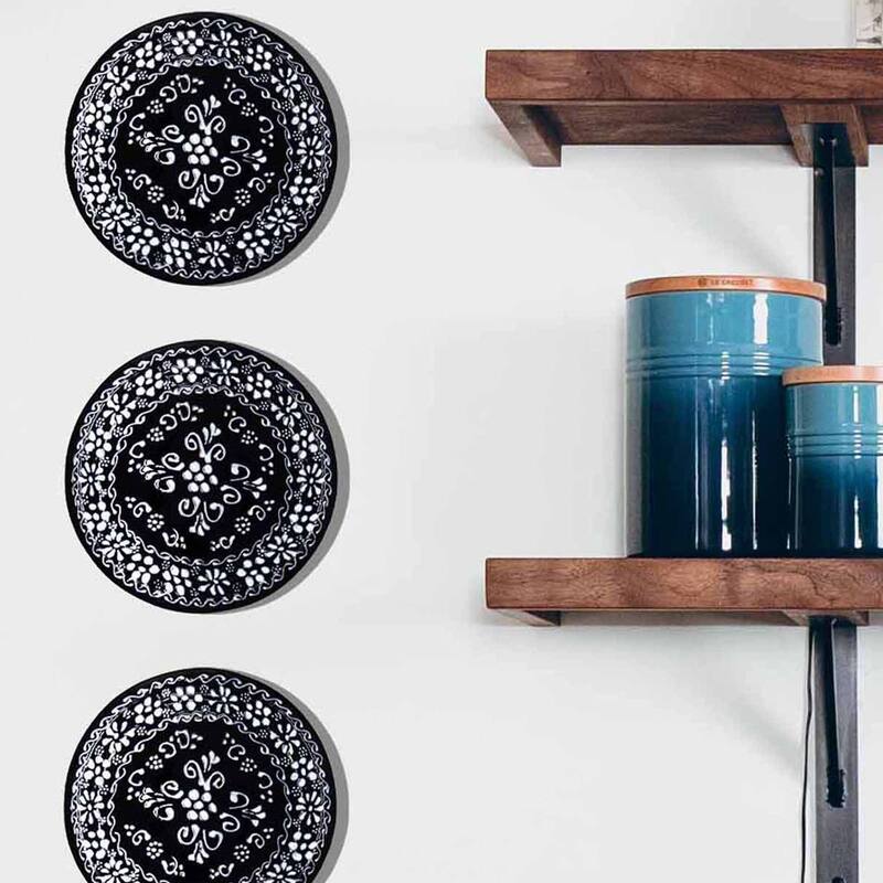 The Curated Nomad Somerset Ink-black Pottery Trivet Hot Plate Holder