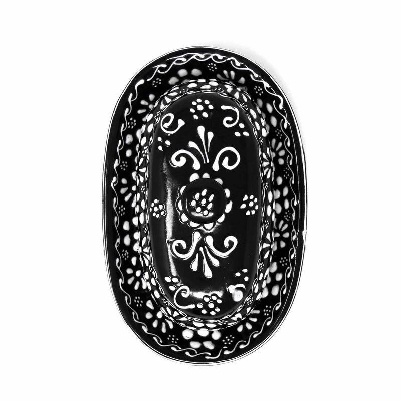 The Curated Nomad Somerset Ink-black Handmade Pottery Butter Dish