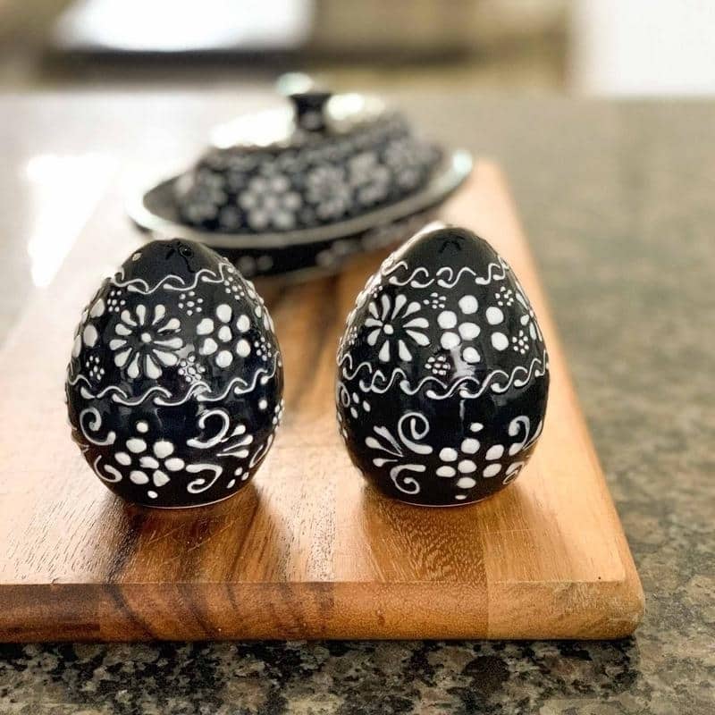 The Curated Nomad Somerset Ink-black Handmade Pottery Butter Dish