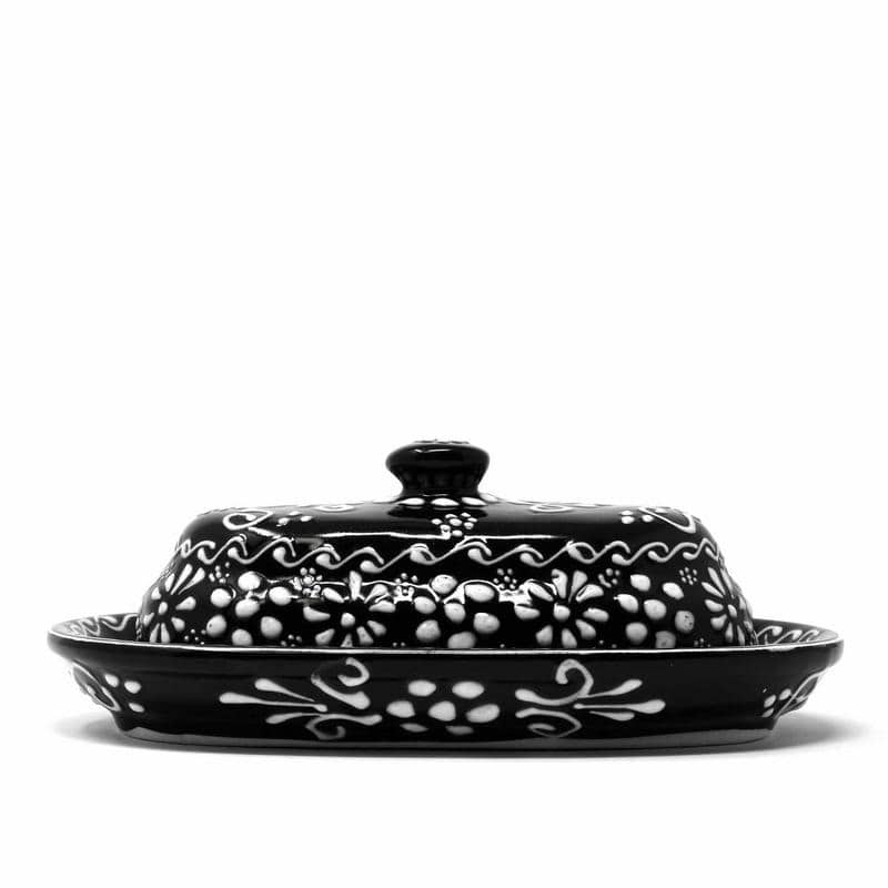 The Curated Nomad Somerset Ink-black Handmade Pottery Butter Dish