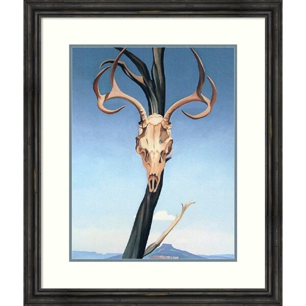 Framed Art Print 'Deer's Skull with Pedernal' - 28x34-inch