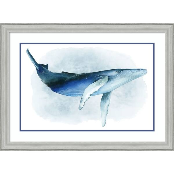 Shop Framed Art Print Watercolor Humpback Whale I 34x25 Inch