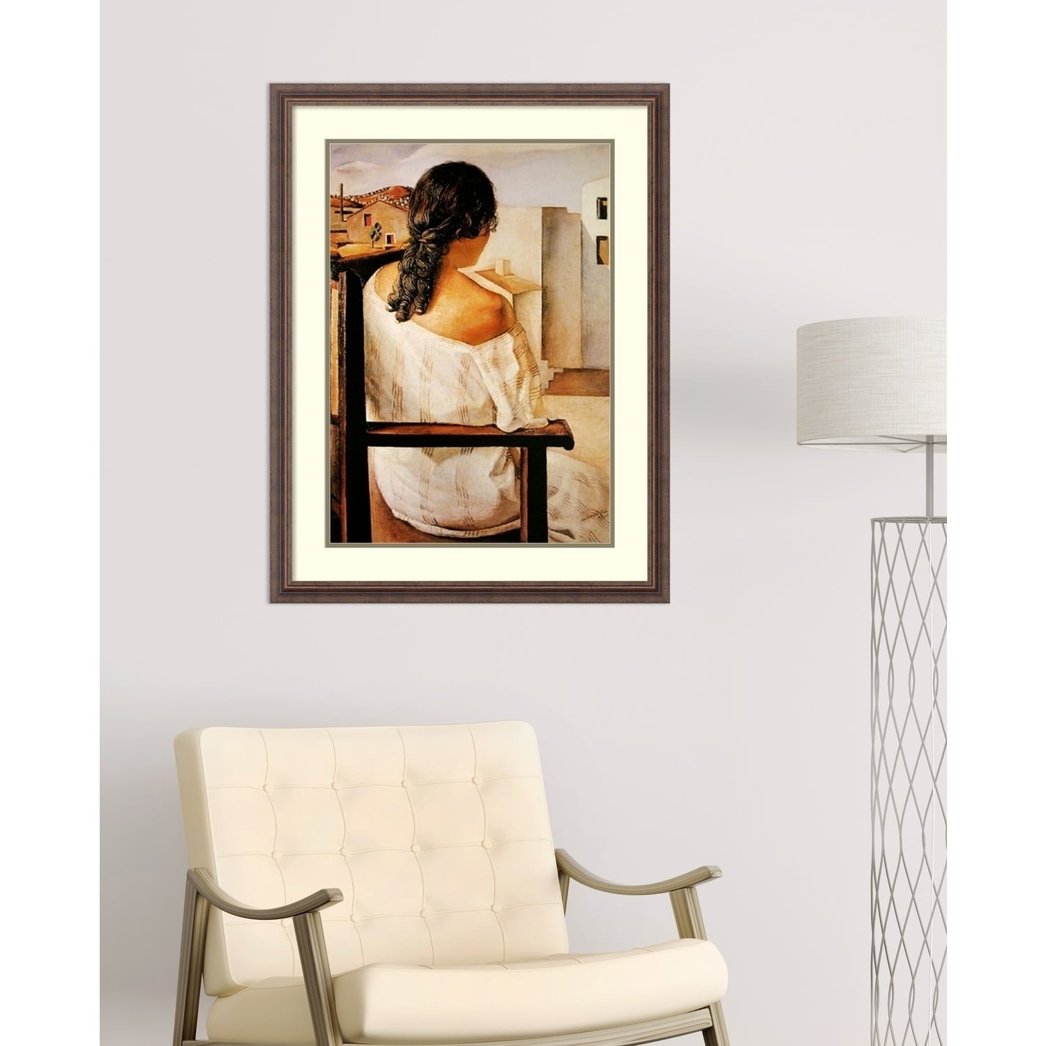 Shop Framed Art Print Donna Seduta Di Spalle Woman Sitting Behind 27x35 Overstock 29004883