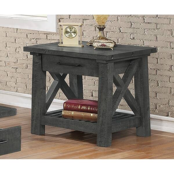 Shop Best Quality Furniture 4 Piece Grey Rustic Coffee Table 2 End Tables And Console Table Set Overstock 29005049