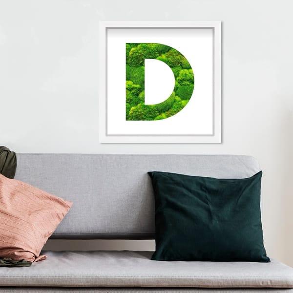 Oliver Gal' The Letter D Nature' Alphabet Letters Live Moss Art - Bed ...