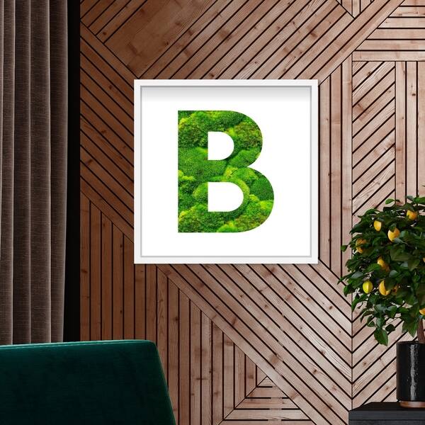 Oliver Gal' The Letter B Nature' Alphabet Letters Live Moss Art - Bed ...