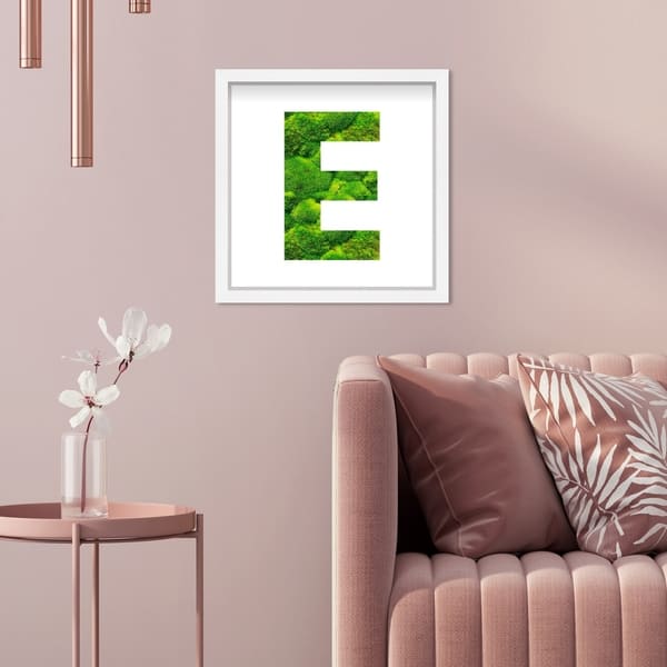 Oliver Gal' The Letter E Nature' Alphabet Letters Live Moss Art - Bed ...