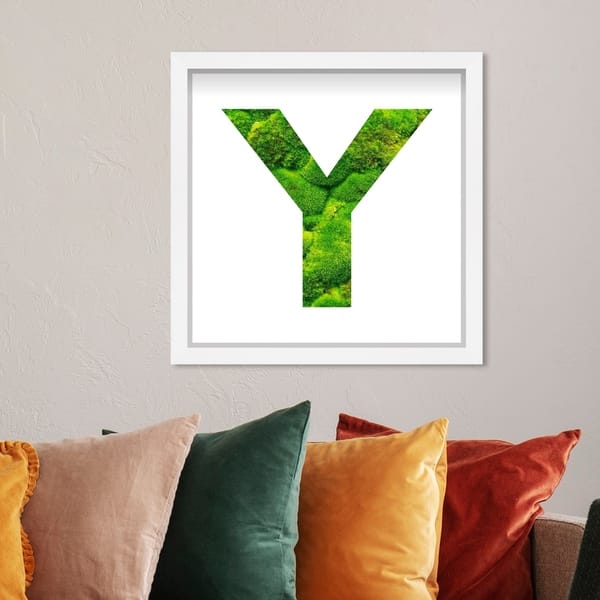 Oliver Gal' The Letter Y Nature' Alphabet Letters Live Moss Art - Bed ...