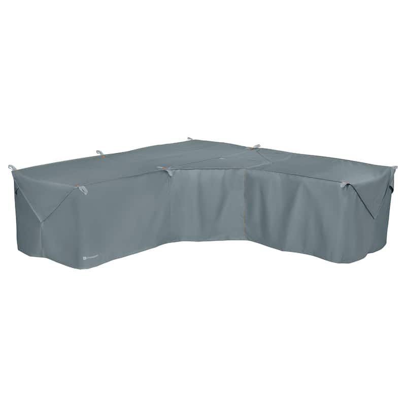 Classic Accessories Storigami Water-Resistant 100 Inch Easy Fold Patio V-Shaped Sectional Lounge Set Cover,Monument Grey - Monument Grey