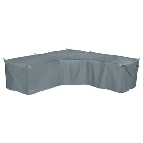 Classic Accessories Storigami Water-Resistant 100 Inch Easy Fold Patio V-Shaped Sectional Lounge Set Cover,Monument Grey