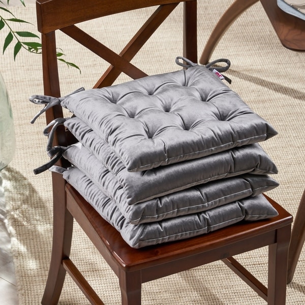Foxhall Tufted Velvet Dining Chair Cushions (Set of 4) by Christopher