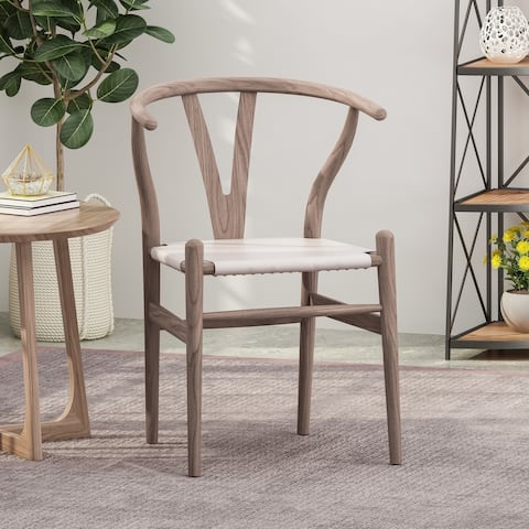 Gessford Mid-Century Boho Faux Leather Accent Chair by Christopher Knight Home