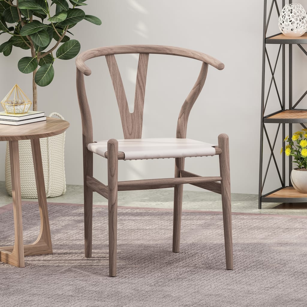 Gessford Mid-Century Boho Faux Leather Accent Chair by Christopher Knight Home