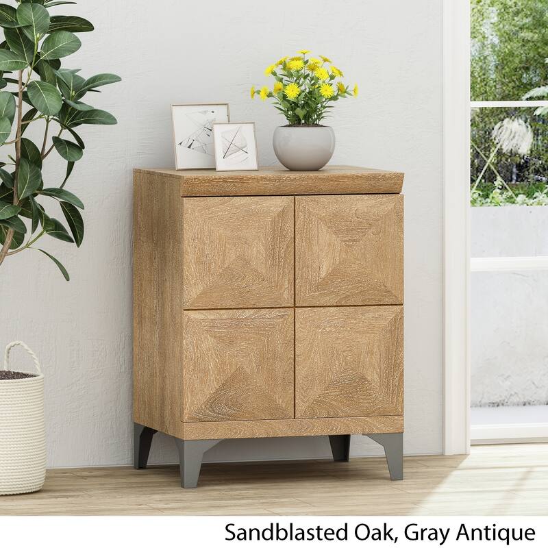 Glover Boho Handcrafted Mango Wood Cabinet by Christopher Knight Home