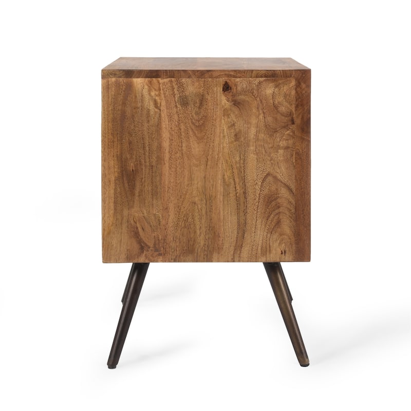 Harrington Mid-Century Modern Handcrafted Mango Wood Cabinet by Christopher Knight Home