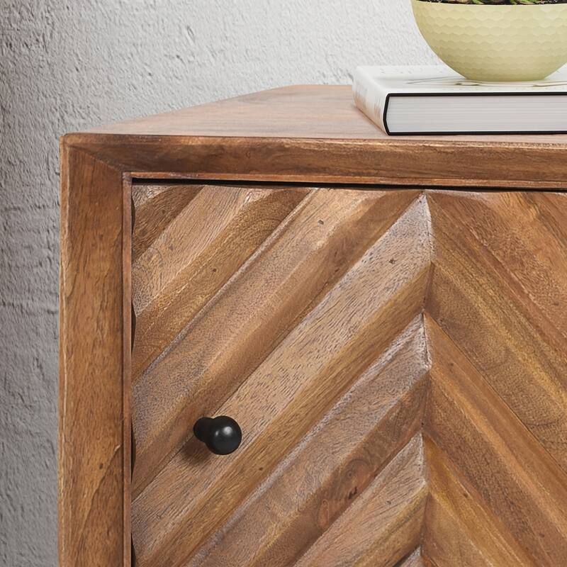 Harrington Mid-Century Modern Handcrafted Mango Wood Cabinet by Christopher Knight Home