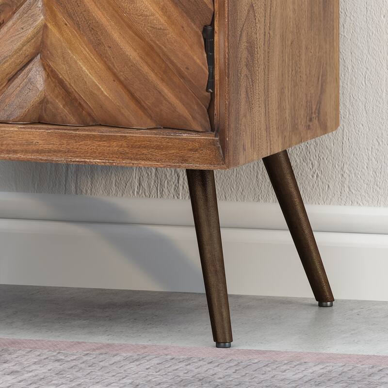 Harrington Mid-Century Modern Handcrafted Mango Wood Cabinet by Christopher Knight Home