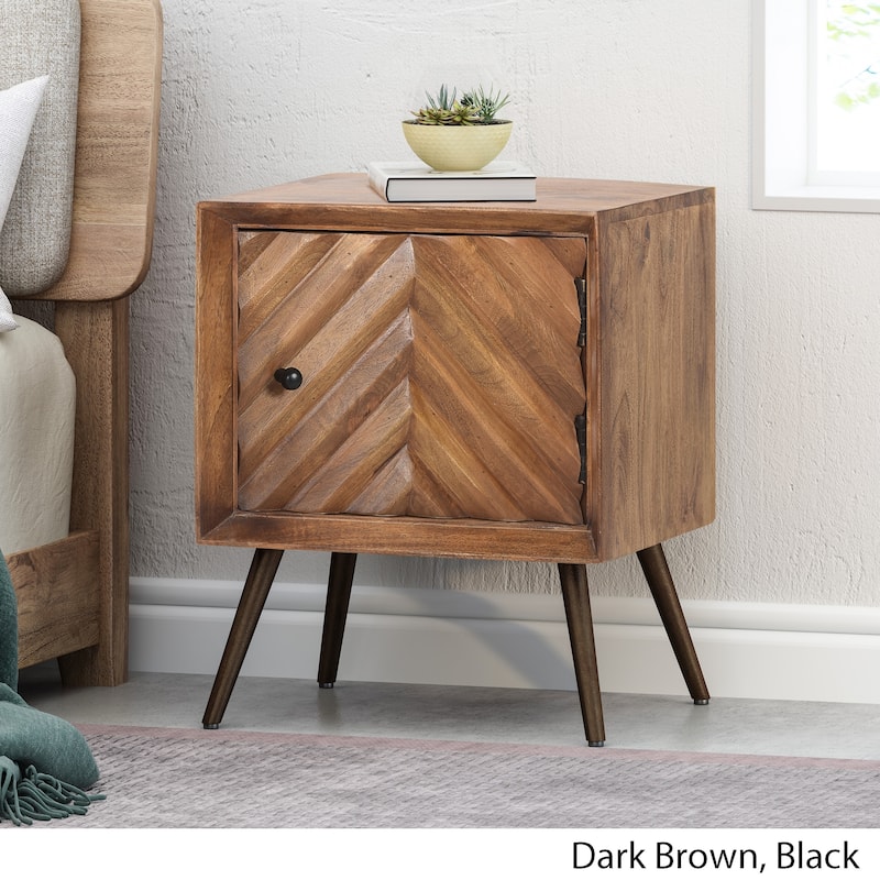 Harrington Mid-Century Modern Handcrafted Mango Wood Cabinet by Christopher Knight Home