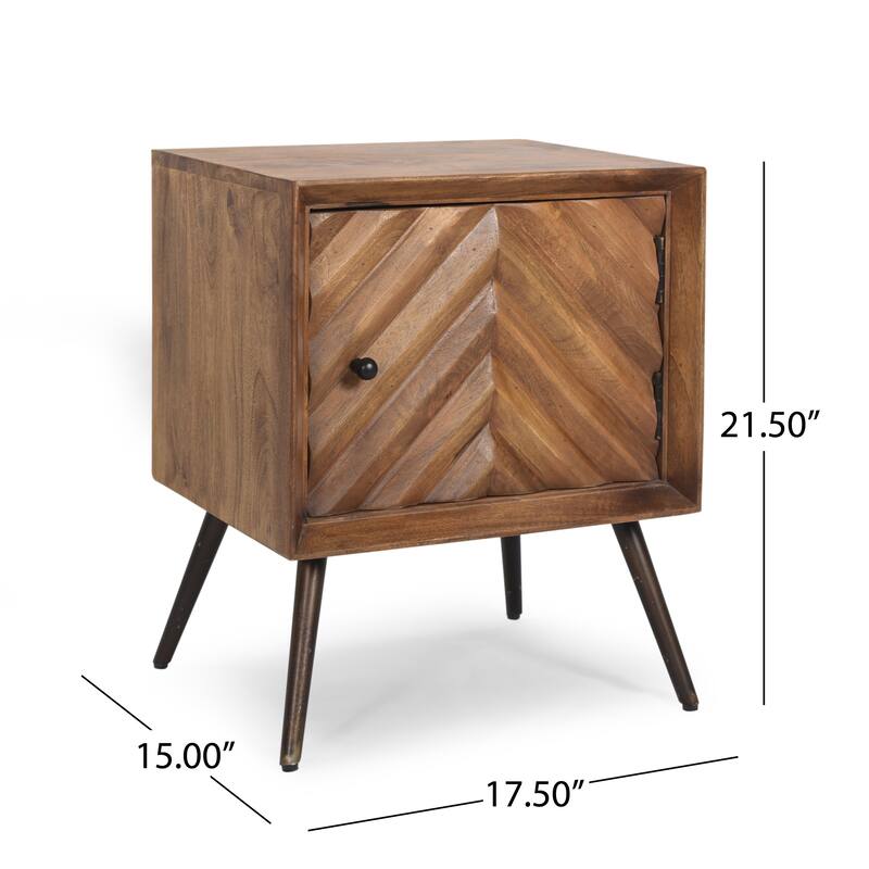 Harrington Mid-Century Modern Handcrafted Mango Wood Cabinet by Christopher Knight Home