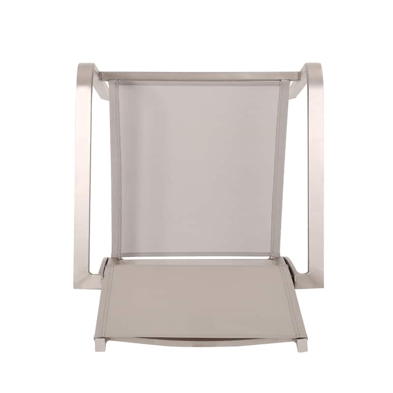 Madison Outdoor Modern Aluminum Dining Chair with Mesh Seat (Set of 2) by Christopher Knight Home
