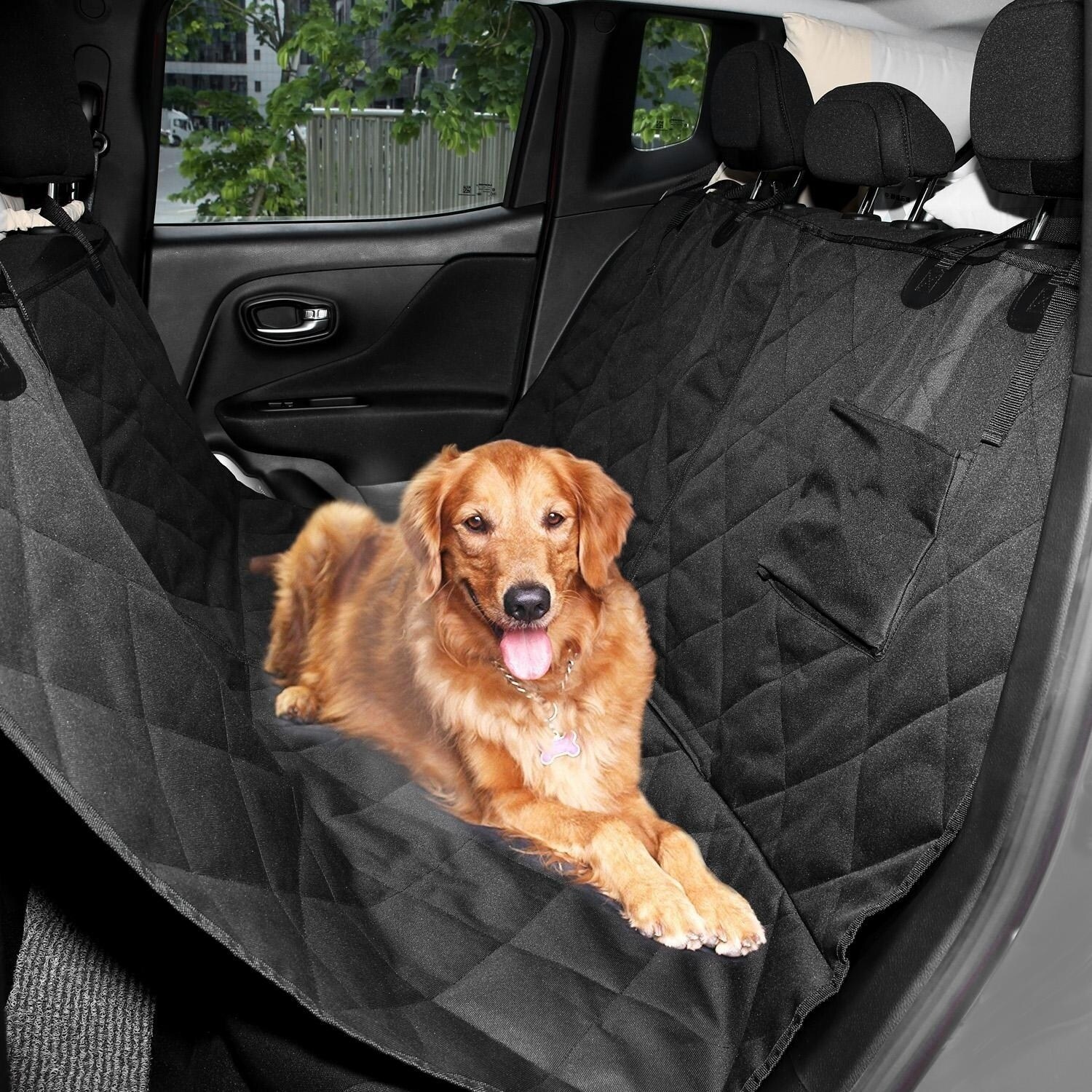 Waterproof Quilted Pet Dog Car Seat Hammock Cover Truck SUV Back Rear Protector