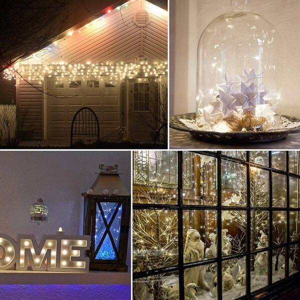 Shop 200 Led Solar String Lights 8 Modes Solar Powered Wire Fairy