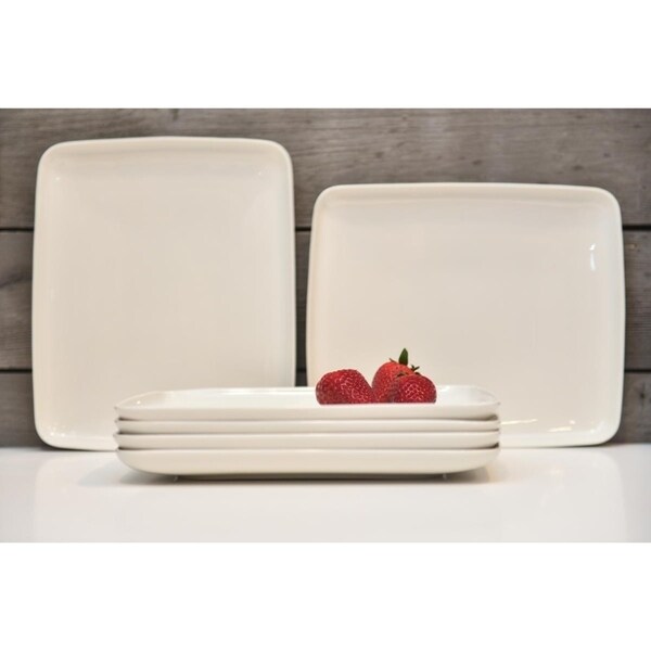 White rectangular outlet dinner plates