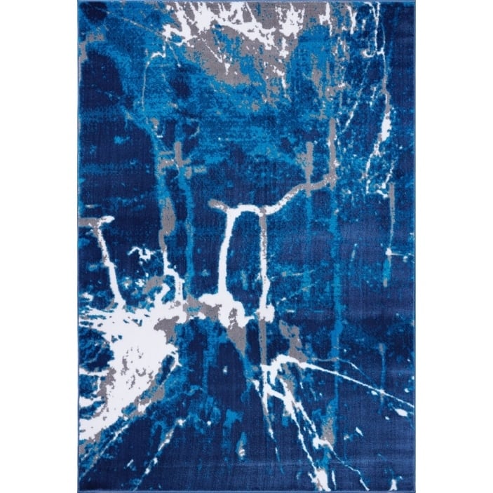 Porch & Den Westway Blue Grey Soft Abstract Indoor/ Ourdoor Area Rug