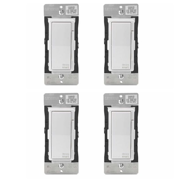 Leviton Decora Smart Wi-Fi 600W LED/Incandescent 300W Dimmer (4 Pack) - N/A