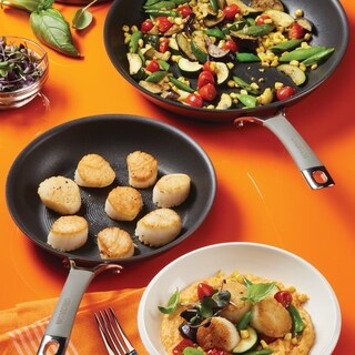 Circulon Elementum Hard-Anodized Nonstick Skillet Twin Pack, Grey - Bed ...