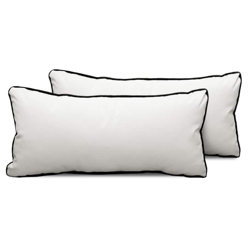 kathy ireland Homes & Gardens Snow Outdoor Throw Pillow Rectangle Set ...