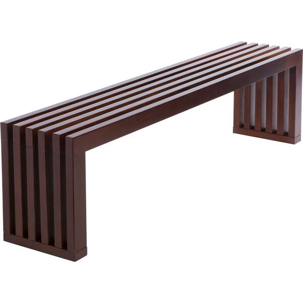 Shop Strick Bolton Walnut Finish 60 Inch Slat Bench Free
