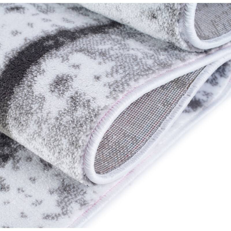 Porch & Den Westway Snow White/ Grey Soft Abstract Area Rug