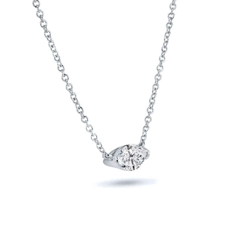 Auriya 3/4cttw East West Marquise Solitaire Diamond Necklace 14k Gold (H-I, I1-I2)