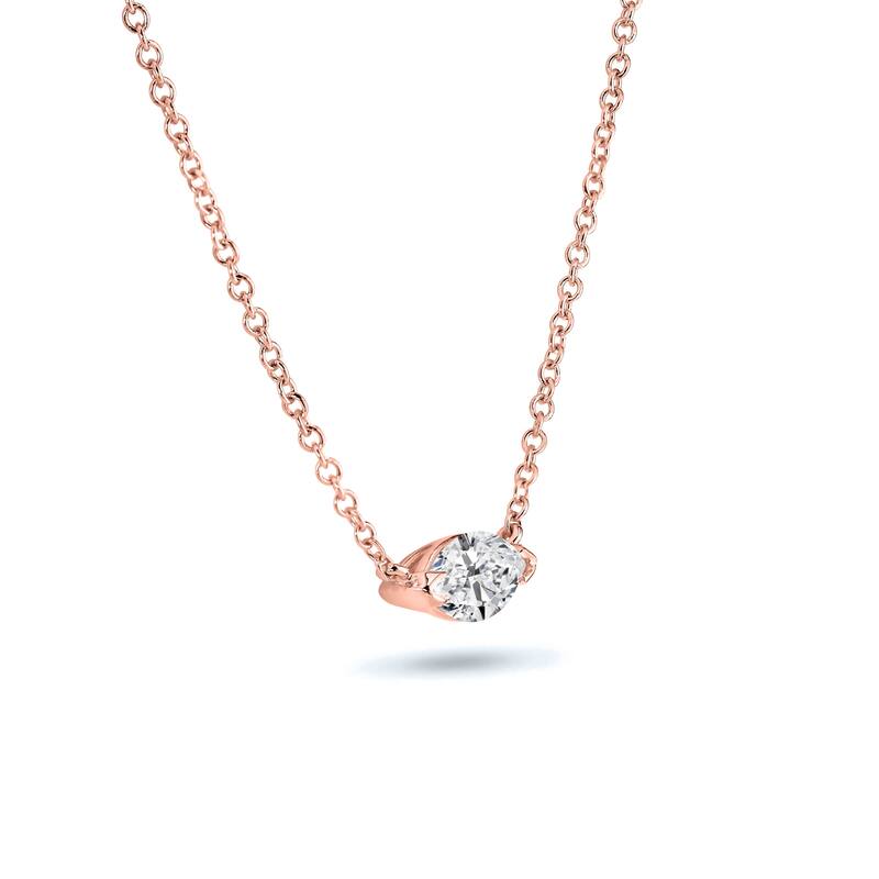 Auriya 1/2cttw East West Marquise Solitaire Diamond Necklace 14k Gold (H-I, I1-I2)