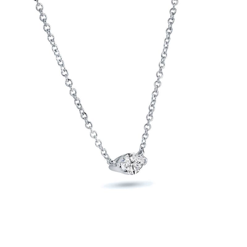 Auriya 1/4cttw East West Marquise Solitaire Diamond Necklace 14k Gold (H-I, I1-I2)