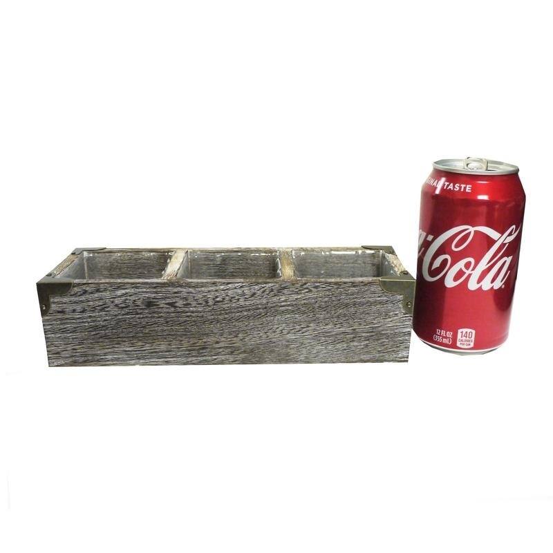 Wooden 3 Compartment Planter Pot Organizer Storage
