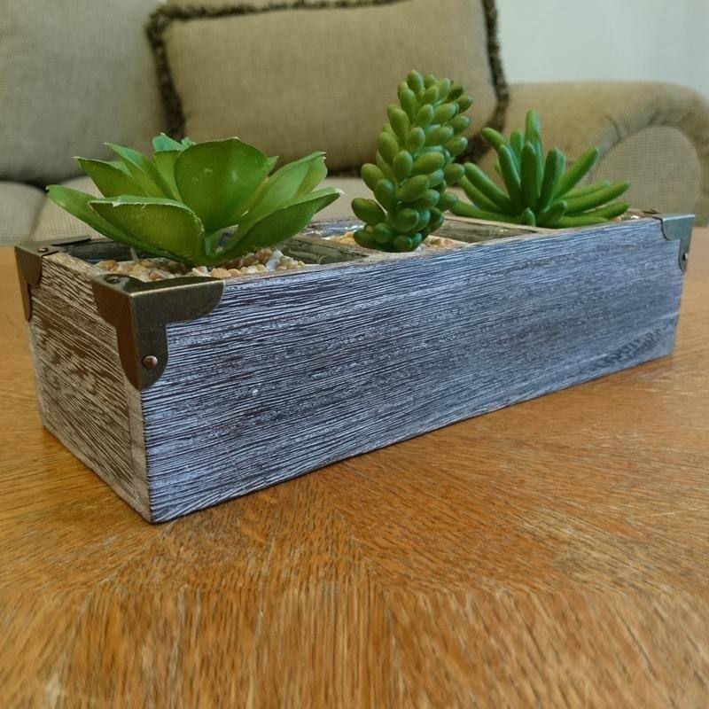 Wooden 3 Compartment Planter Pot Organizer Storage