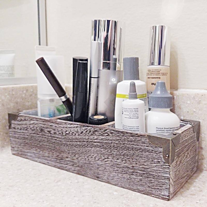 Wooden 3 Compartment Planter Pot Organizer Storage