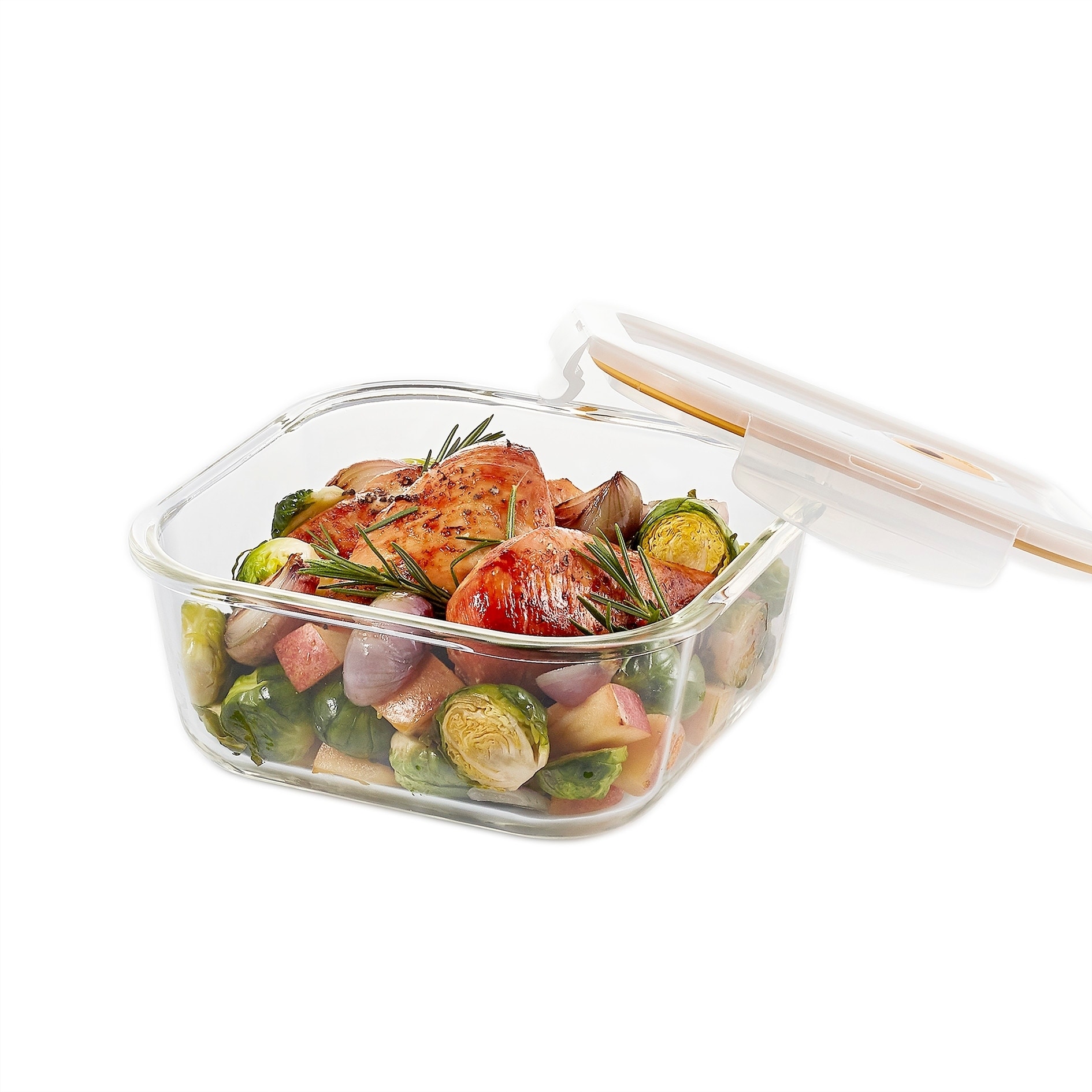 Lock & Lock Purely Better Vented Glass Food Storage Container, 47-Ounce, Clear