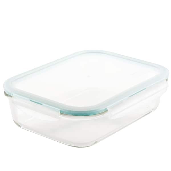 1pc White High Borosilicate Glass Microwave Safe Meal Prep