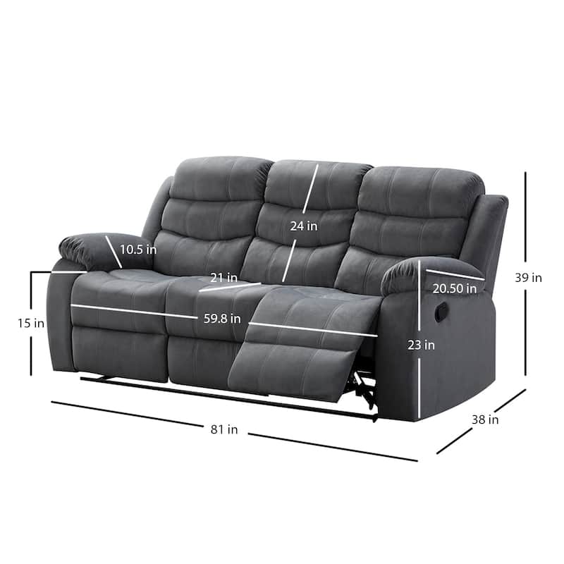 Jim Grey Upholstered Reclining Living Room 32 Piece Sofa Set