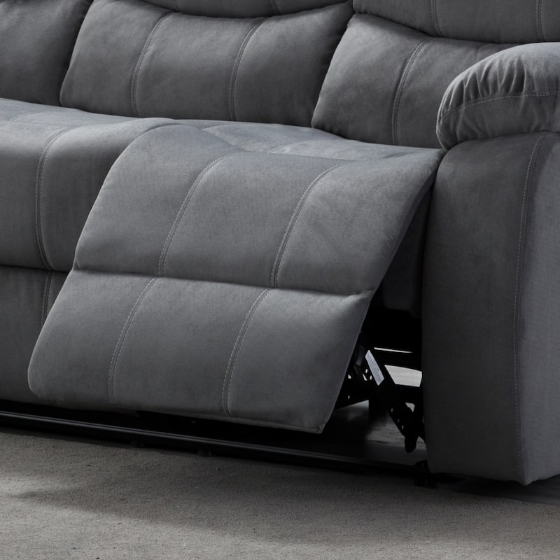 Jim Grey Upholstered Reclining Living Room 32 Piece Sofa Set