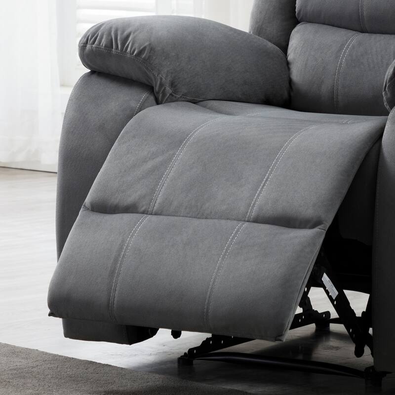 Jim Grey Upholstered Reclining Living Room 3 Piece Sofa Set