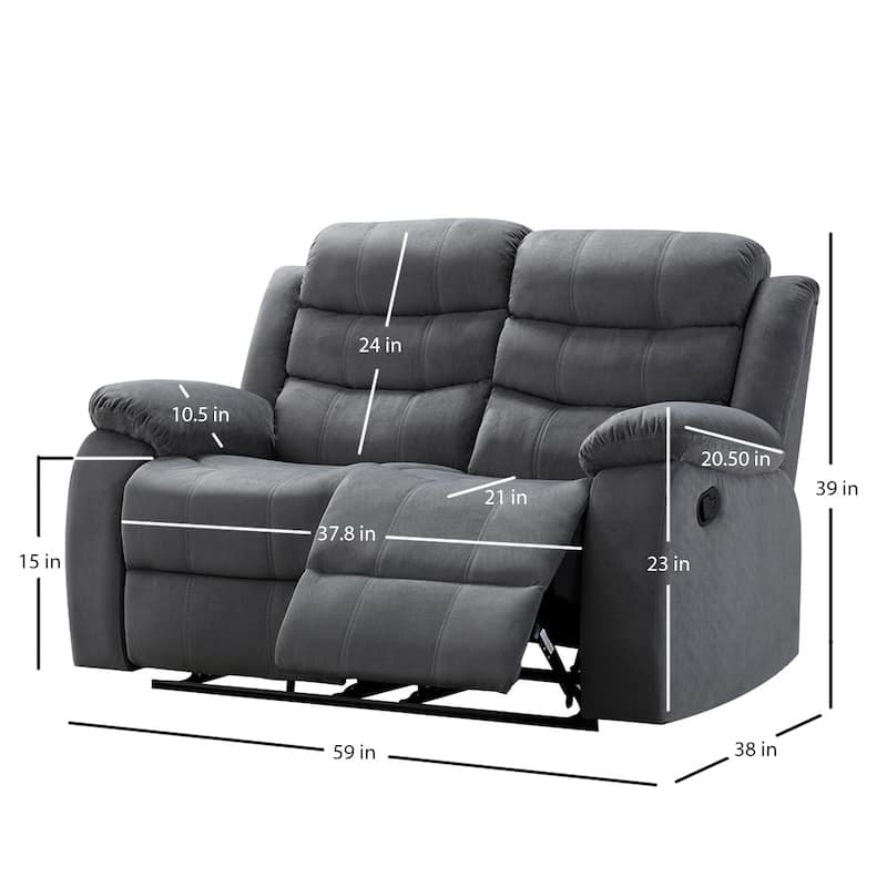 Jim Grey Upholstered Reclining Living Room Loveseat