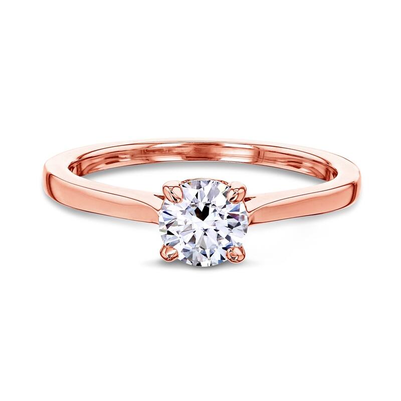Annello by Kobelli 14k Gold 1/2ct Round Moissanite Solitaire Petite Engagement Ring (GH/VS)