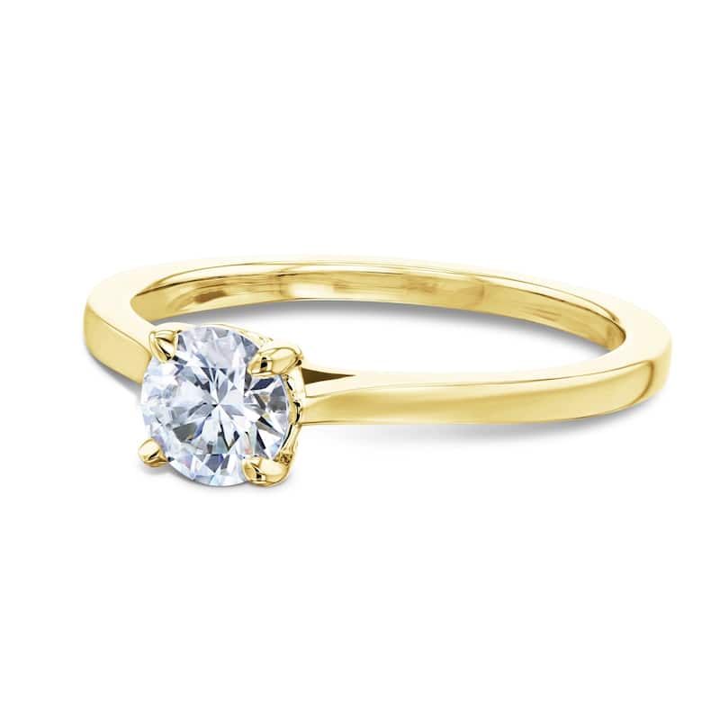 Annello by Kobelli 14k Gold 1/2ct Round Moissanite Solitaire Petite Engagement Ring (GH/VS)
